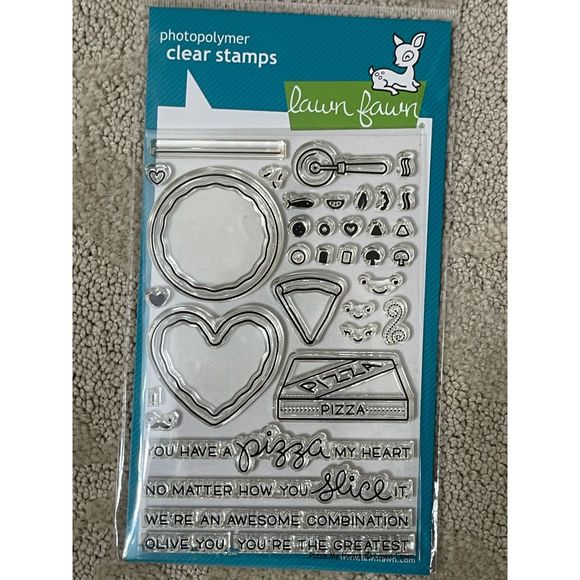 Lawn Fawn Pizza My Heart Clear Stamps
